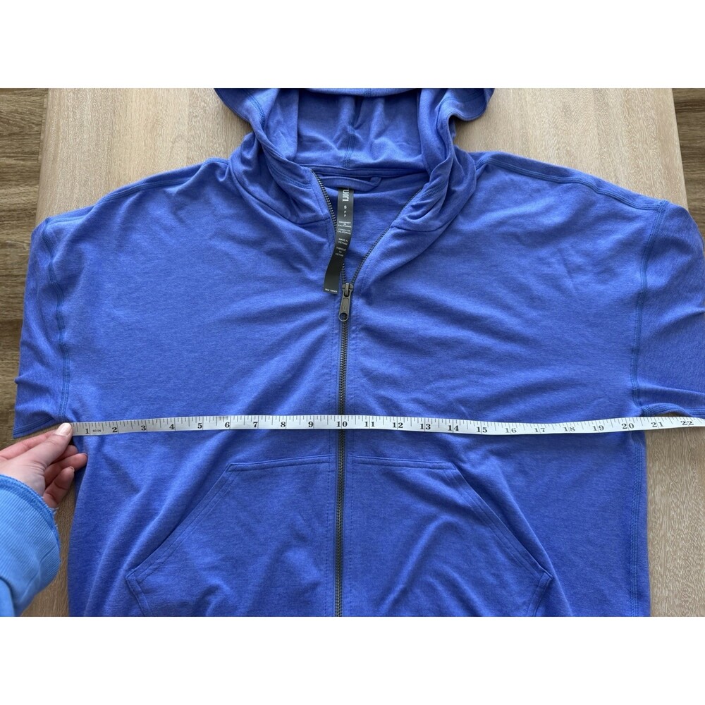 Vuori NWOT Halo Modern Zip Hoodie Bright Iris Heather Blue Size Small - Picture 6 of 8